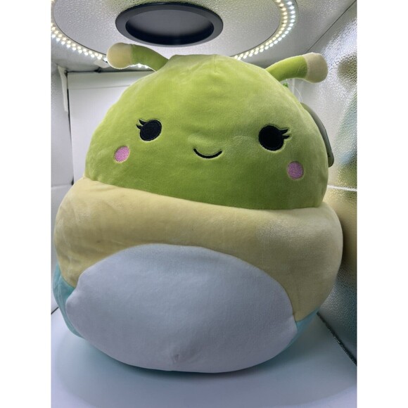 NEW Squishmallow Rutabaga Caterpillar Soft Toy 14” Green Yellow Plush BNWT - Picture 1 of 5